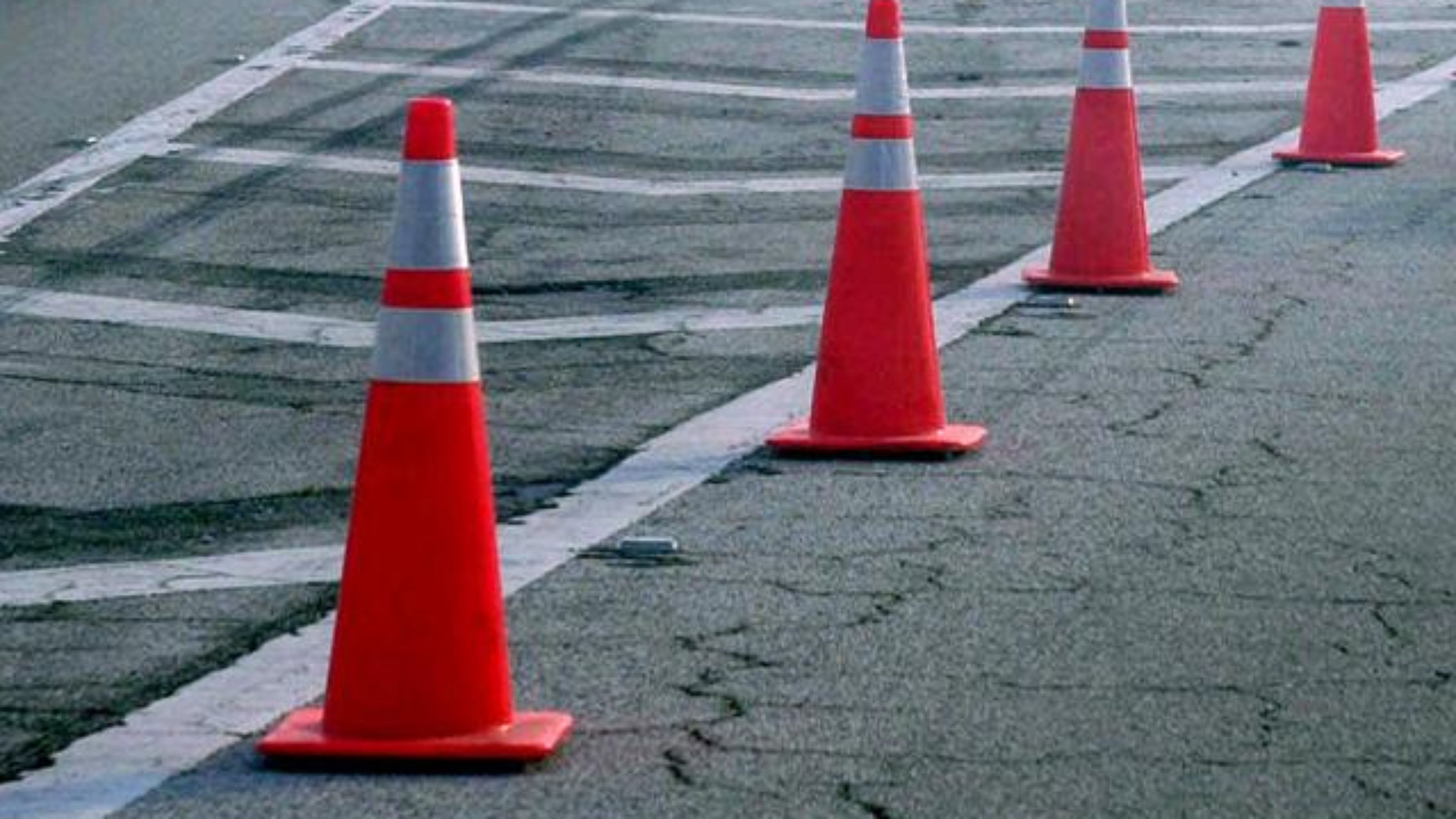 traffic cones on street