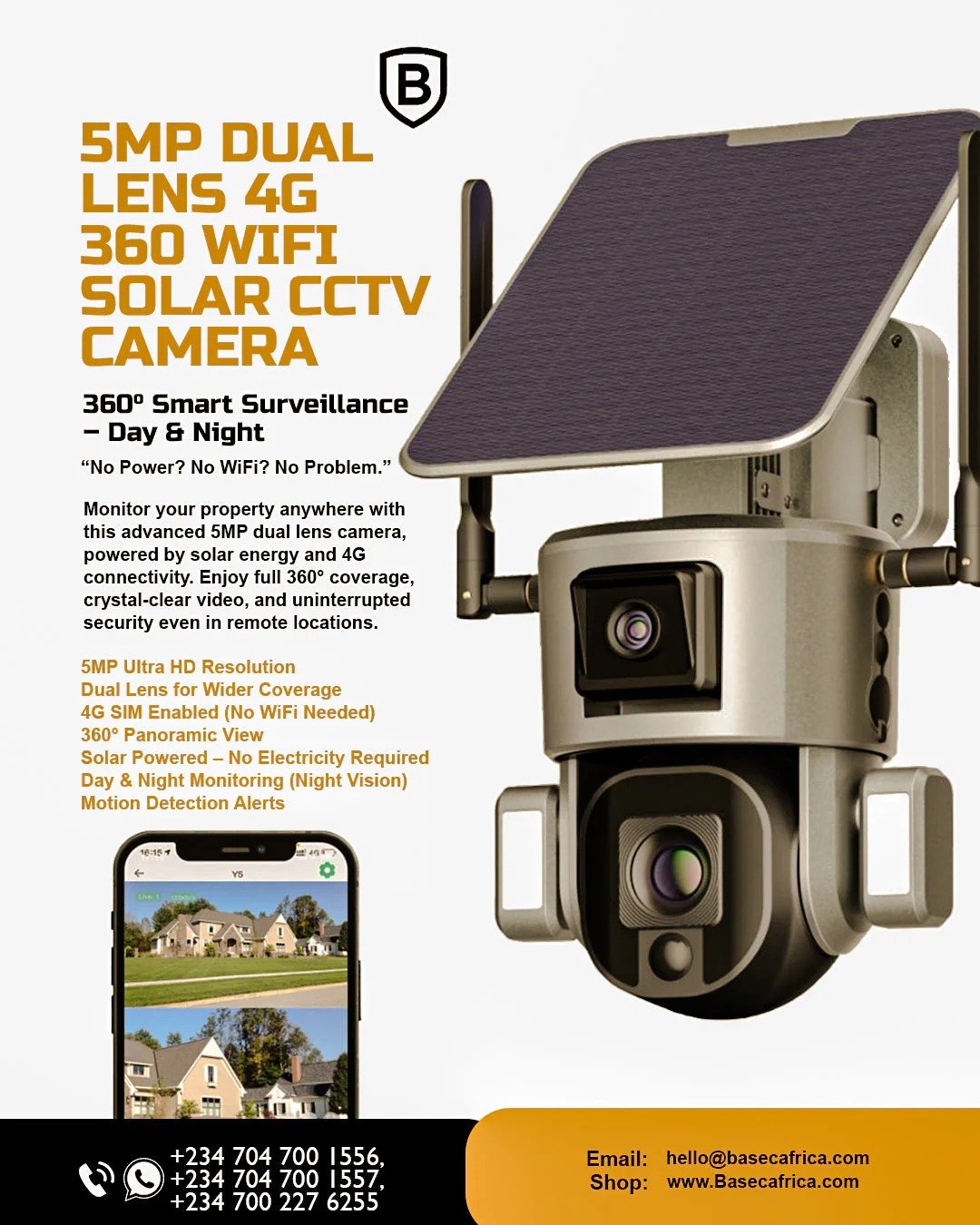 5mp 4G SIM Solar Camera Estate Surveillance Nigeria